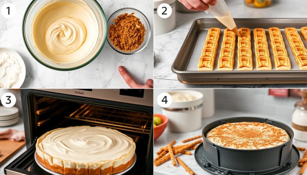 Churro Cheesecake Baking Steps