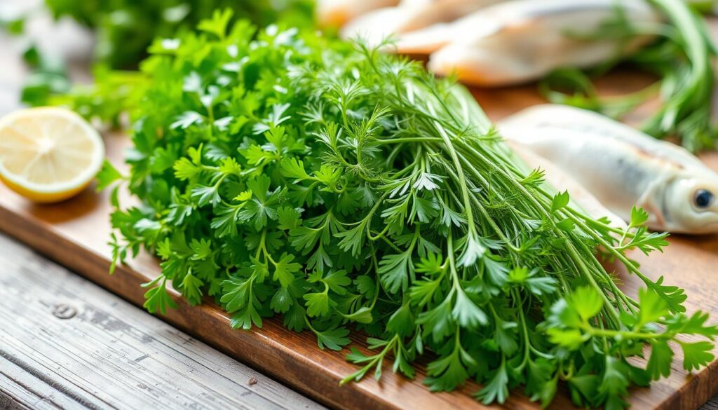 Fresh Herbs for Crab Brulee