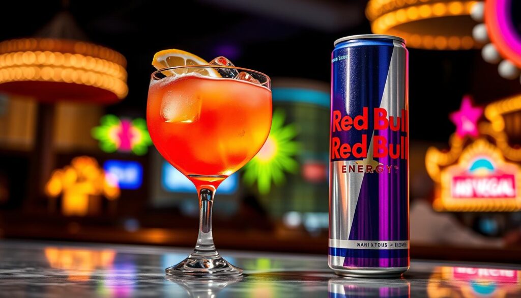 Red Bull Energy Drink in Vegas Bomb Cocktail