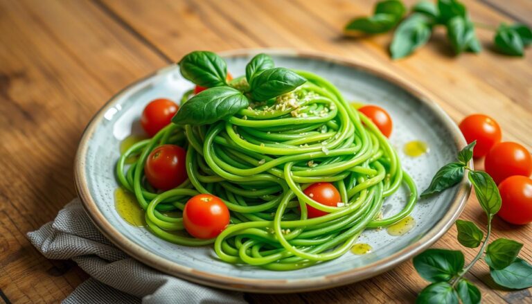 green spaghetti