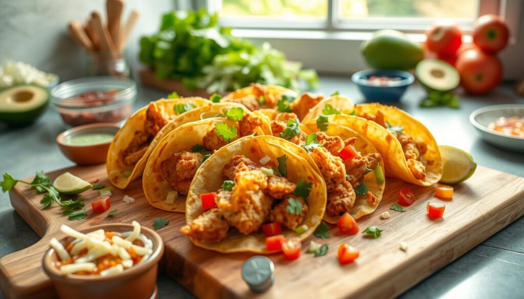 Chicken Wonton Tacos Assembly