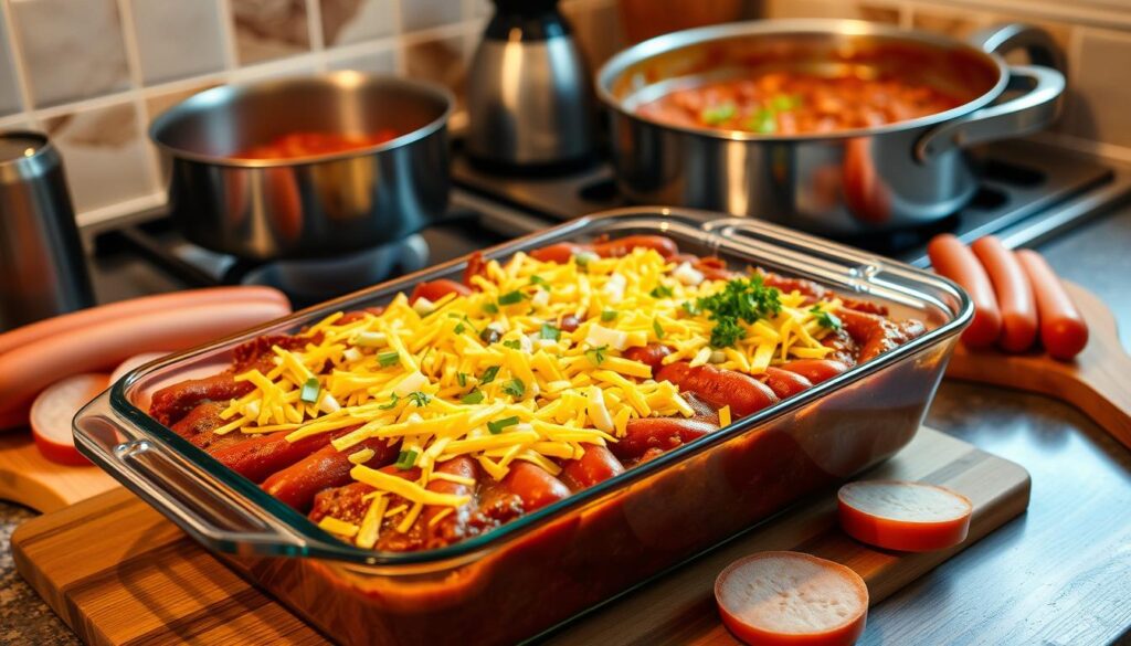 Chili Hot Dog Bake Cooking Methods