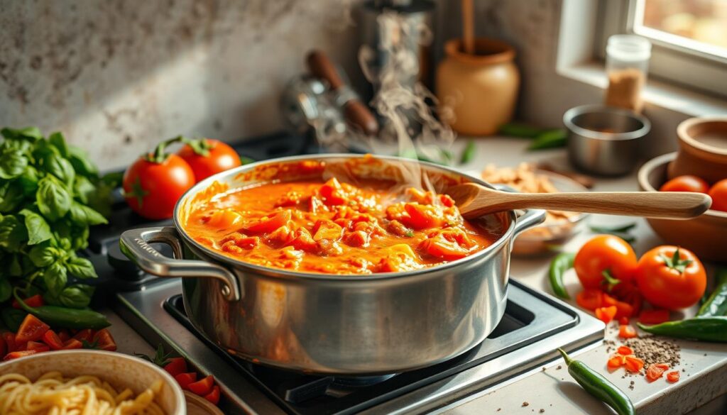 Creamy Rotel Pasta Sauce Preparation