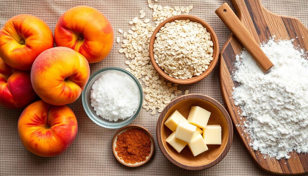 Fresh Peach Crumble Ingredients