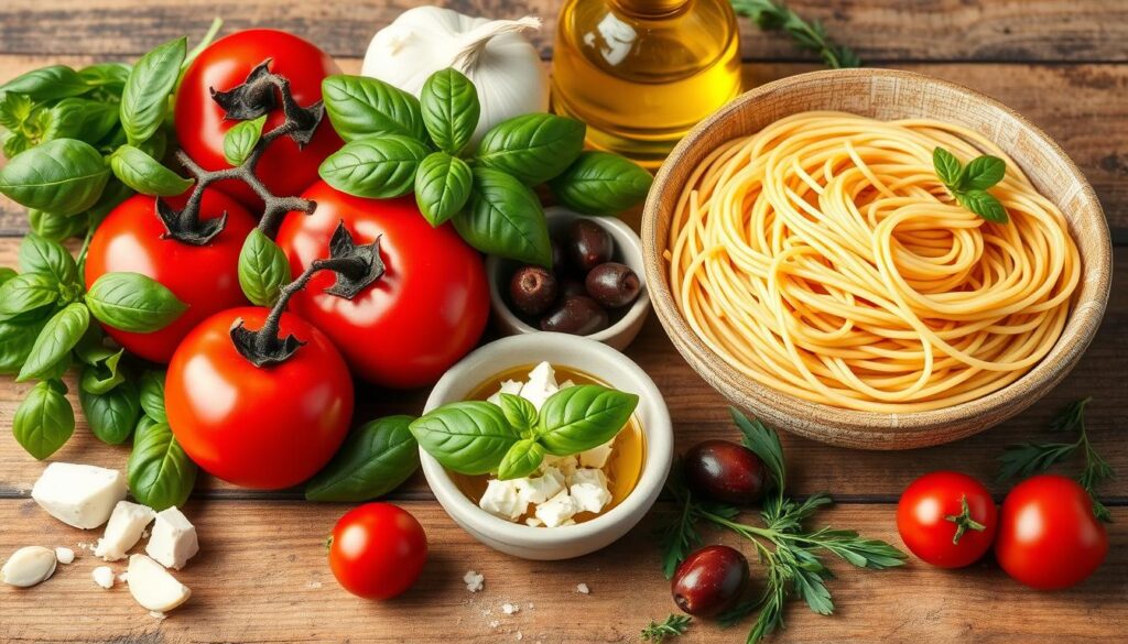 Greek Spaghetti Ingredients