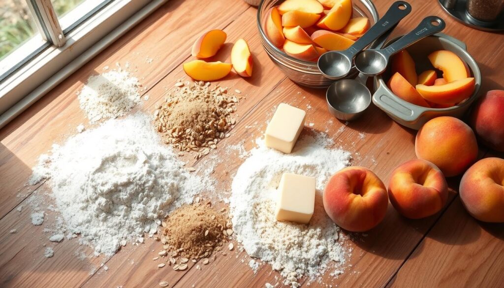 Peach Crumble Topping Preparation