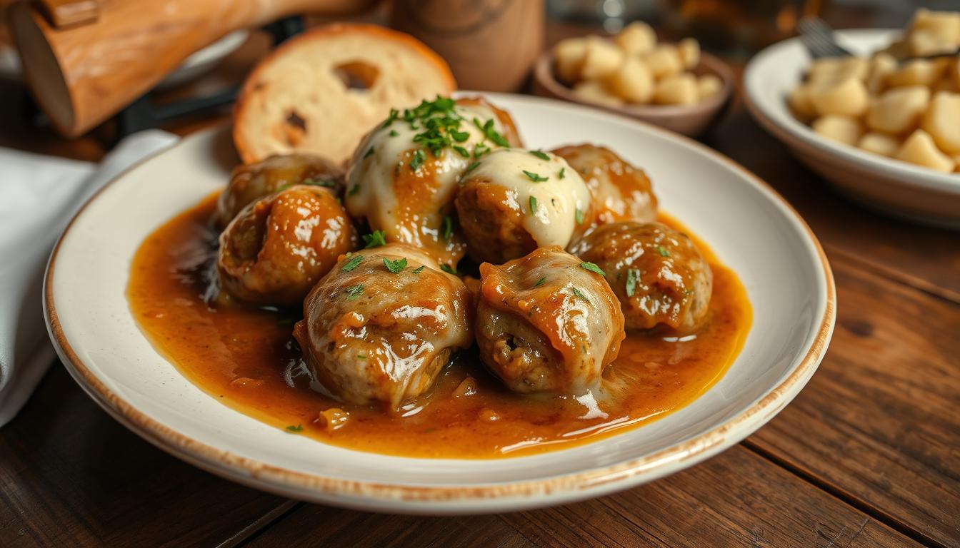 french onion meatballs